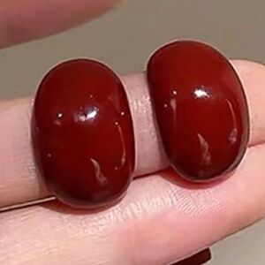 Minimalist Refined French Style Red Bean Vintage Design High-End Earrings
